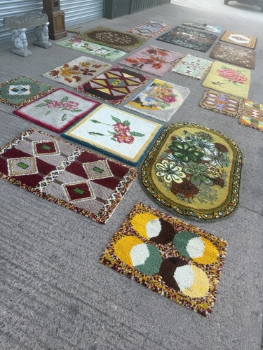 Vintage wool rugs joblot - vintage,