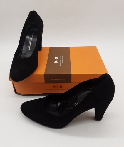 Black real suede handmade - suede, high