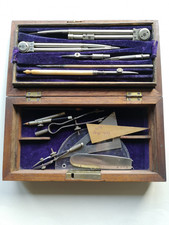 Set of Vintage Draughting Instruments in Original Box. Drafting, Drawing Office.