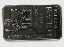 1 GRAM SILVER BRITANNIA WESSEX