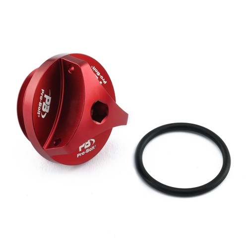 Aluminium oil filler cap red - oil,