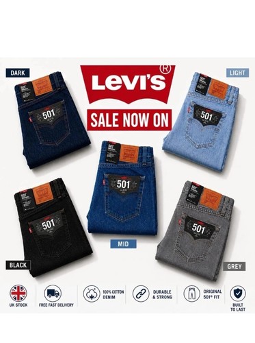 Levis 501 mens denim - mens, jeans