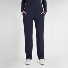 Green Lamb Pull-On Trousers in Navy Blue with Relaxed Fit
