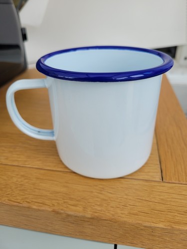 Metal enamel mug 9cm - enamel,