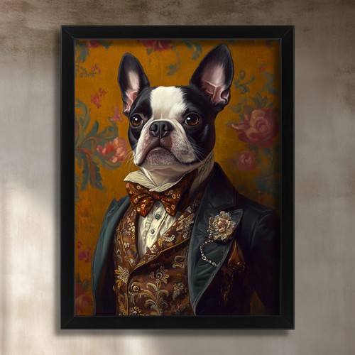 Boston terrier art print - terrier,