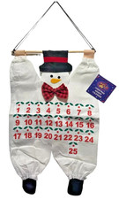 Advent Calendar Christmas Fabric Pocket Kid Empty Fill Your Own Hanging Snowman