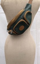 Vintage leather bum bag green