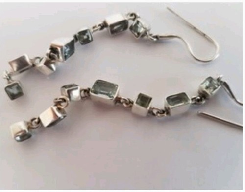 Aquamarine drop earrings solid - aquamarine,
