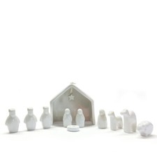 East of India Small White Porcelain Nativity Set Christmas Gift Boxed