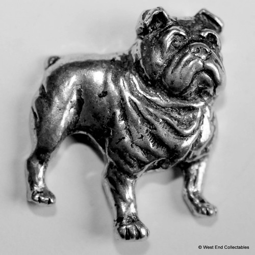 Bulldog pewter pin - bulldog,