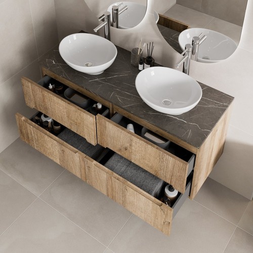 1200mm oak grey marble vanity - 1200mm,