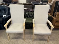 Careco Vitra Pair Of Cream Fabric Chairs