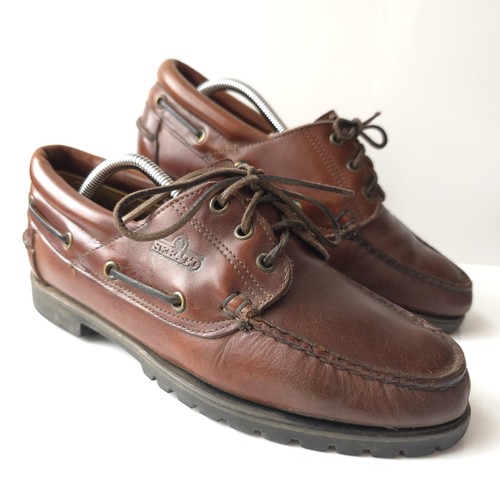Sebago brown leather boat deck - sebago,