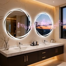 32" Round LED Bathroom Mirror