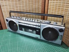 SANYO M7130L STEREO RADIO CASSETTE BOOMBOX VINTAGE TAPE NEEDS BELTS - TO CLEAR!