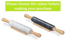 Marble Rolling Pin With Wooden Handles, Roller For Cooking, Baking With Stand