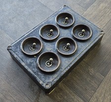 Crabtree 6 Gang Vintage Cast Industrial Light Switch (Reclaimed, Salvage)