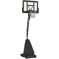 SPORTNOW 2.45-3.05m Portable Basketball Hoop and Stand with Wheels, Black
