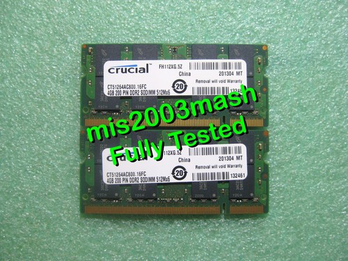 Crucial 8gb 4gb ddr2 - 8gb,