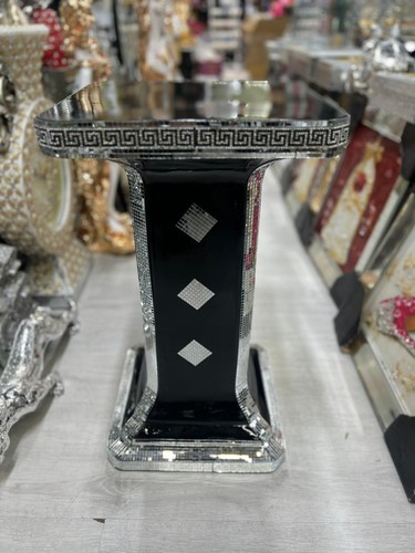 Black venetian mirrored table - black,