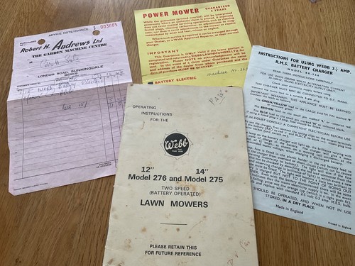 Vintage webb 276 275 lawn - 275,