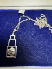 Vintage Rennie Mackintosh Sterling Silver Geometric Pendant Necklace 4.3g