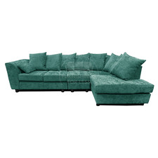 Monaco Teal Corner Sofa Chenille Fabric Right Left Scatter 3 & 2 Seater Armchair