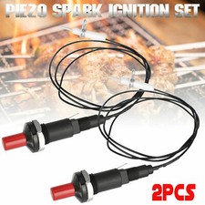 2 PCS Piezo Spark Igniter Ignition Kit BBQ Grill Push Button with Cable Igniter
