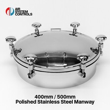 400mm / 500mm Stainless Steel 304 Manway / Manhole - Dairy, Brewery, Vessel (UK)