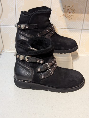 Mimmu womens black suede - black, boots