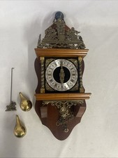 LARGE ZAANSE ZAANDAM DUTCH ATLAS WALL CLOCK , PENDULUM, WEIGHTS, FRANZ HERMLE