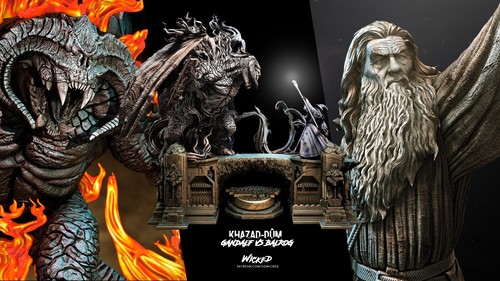 Gandalf balrog diorama 3d - vs,