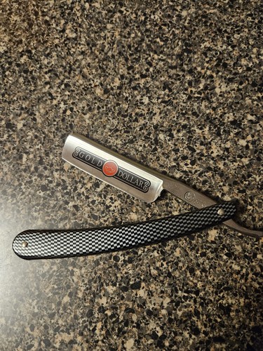 Gold dollar straight razor - gold,