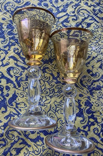 Pair art deco bohemian - bohemian, gilt