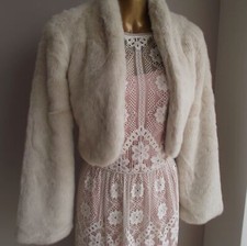 MONSOON LIVIA IVORY FAUX FUR SHRUG BOLERO JACKET BRIDAL BRIDE WEDDING 14