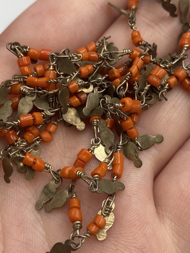 Antique 1920s coral - antique, beaded