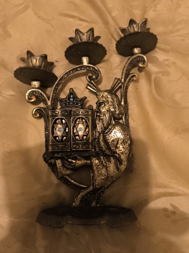 Brass shabbat candle holder - brass,