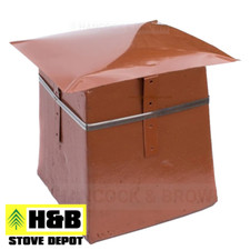 Small Square Chimney Pot  Capping Cowl Terracotta Fits 6-8" Pots