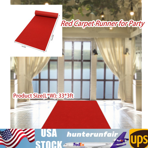33ft red carpet runner - 3×33ft,
