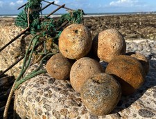 3x Stone Cannon Ball Ballista Cannonball Shot Balls Historical English Channel
