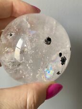 Crystal Ball Sphere Clear Quartz Quality Rainbows Tourmaline One Of A Kind 6.4cm