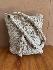 Crochet Jute Bag Beach Beige Holiday Fairtrade Handmade New Boho Hippie Festival
