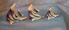 Vintage Bone China Tropical Fish / Angel Fish Figurines- 3 Piece Set