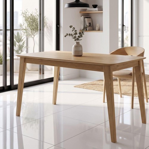 Solid oak large dining table - oak,