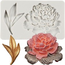 Peony Flower & Leaf Silicone