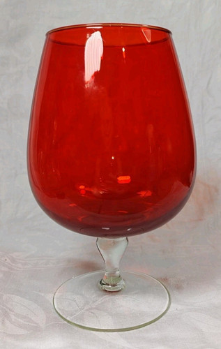 Very large red glass goblet - very,