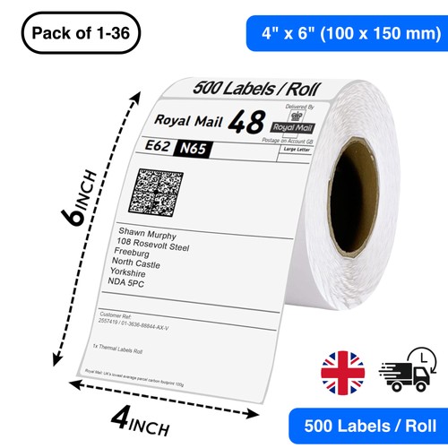Direct thermal labels - 4"x6",