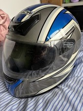 Takachi Motor Bike Helmet Full Face                     (Medium) Blue & White