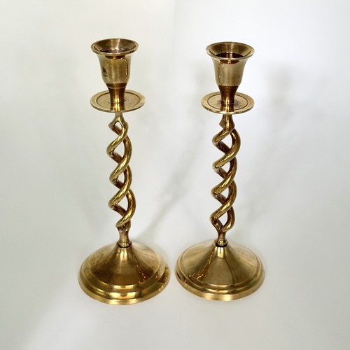 Pair vintage solid - solid, brass