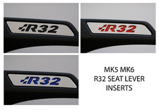 Fits VW GOLF SEAT LEVER INSERT (R32) FITS MK5 MK6 COLOUR OPTIONS (PAIR)